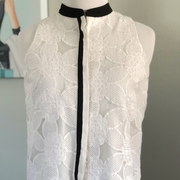 🎉HP🎉Loft Two tone sleeveless lace shift dress - Picture 3 of 6